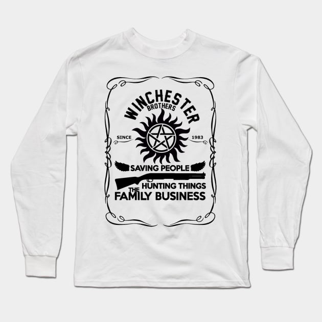 Supernatural Winchester Family Business Long Sleeve T-Shirt by Techno4War